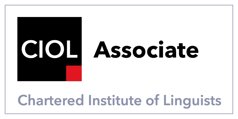 Chartered Institute of Linguists Associate membership logo — verify on CIOL member check