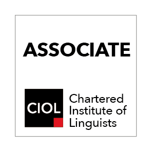 Chartered Institute of Linguists Associate membership logo — verify on CIOL member check